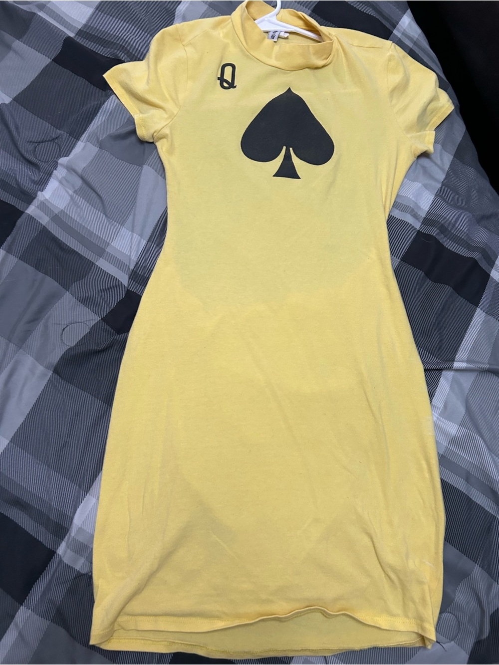 Yellow Queen of Spades Tee Dress
